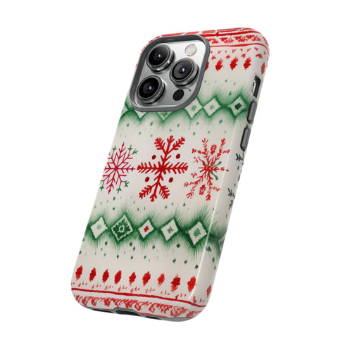 Icelandic Watercolor inspired by Christmas Sweaters - Impact Resistant Phone Case